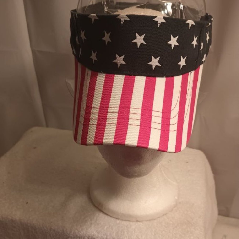 SUMMER CLEARANCE SALE  -- RED WHITE BLUE VISOR CAP FOR HOLIDAYS AND OTHER EVENTS